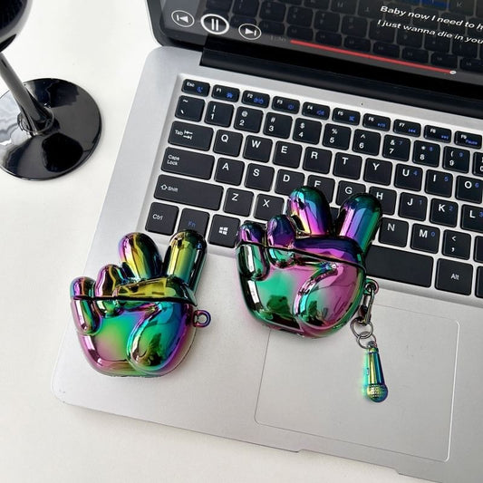 Holographic Hand Gesture Apple AirPods / Pro Earphone Case Skin / Charm / Set