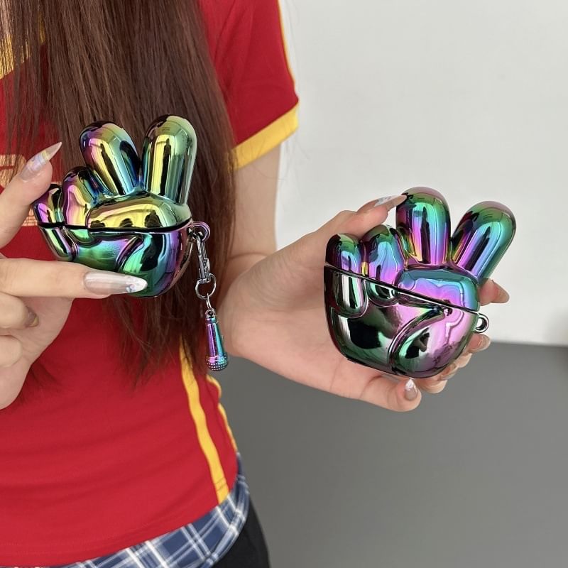 Holographic Hand Gesture Apple AirPods / Pro Earphone Case Skin / Charm / Set