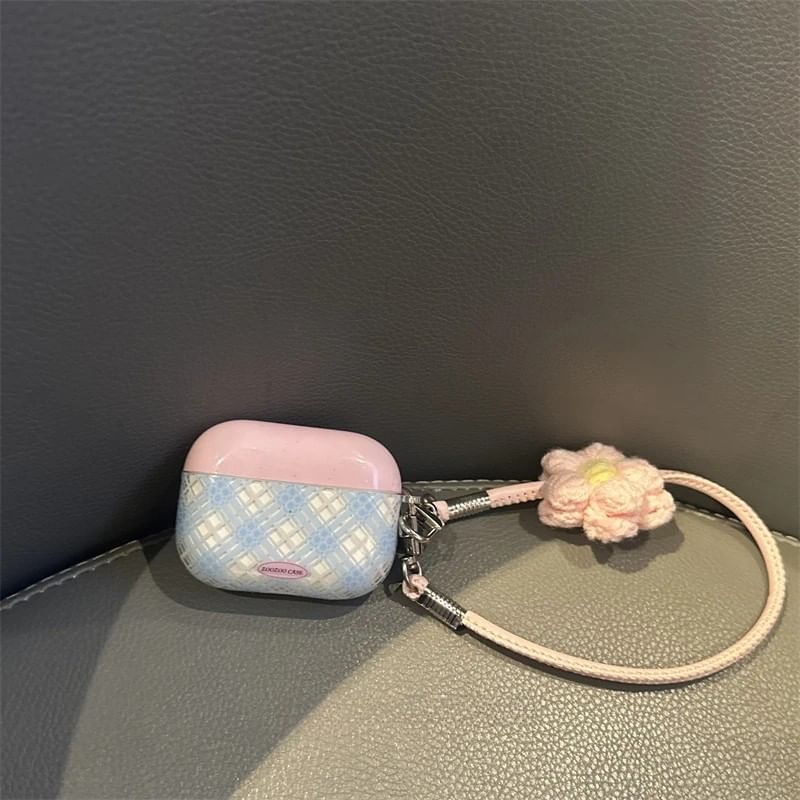 Plaid AirPods Earphone Case Skin / Strap / Set