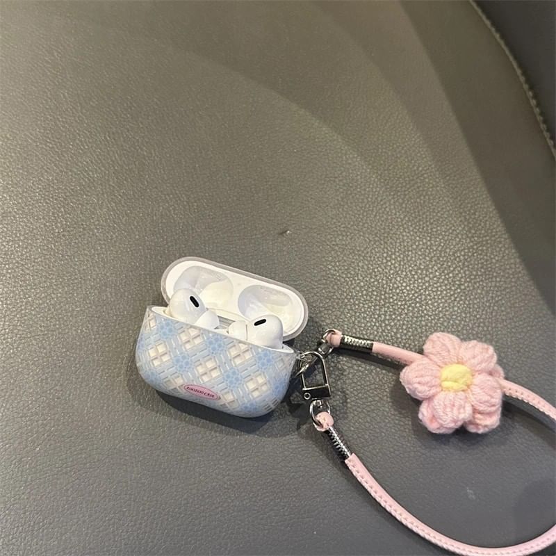 Plaid AirPods Earphone Case Skin / Strap / Set