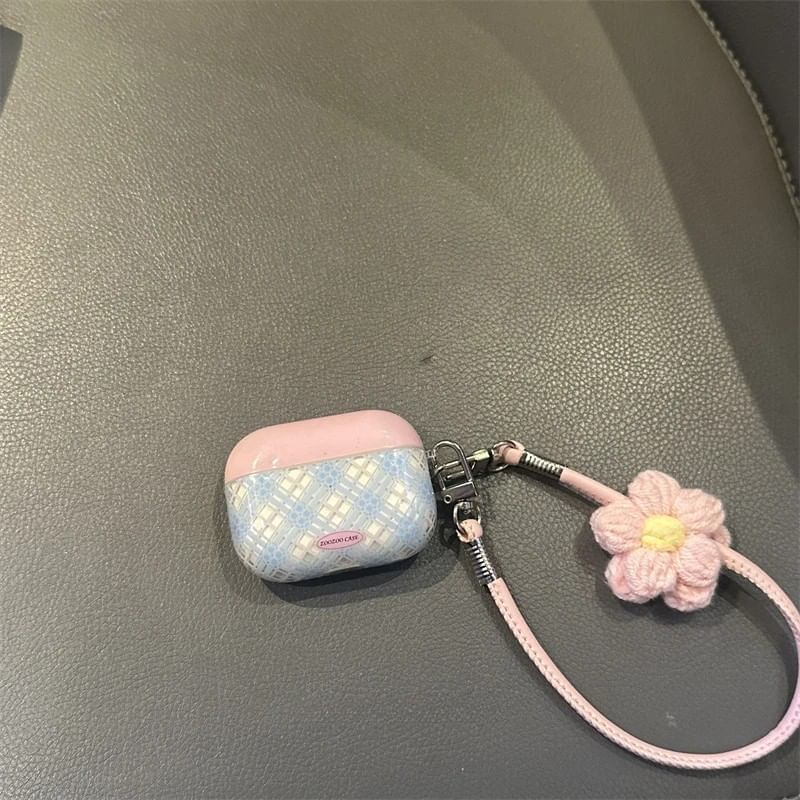 Plaid AirPods Earphone Case Skin / Strap / Set