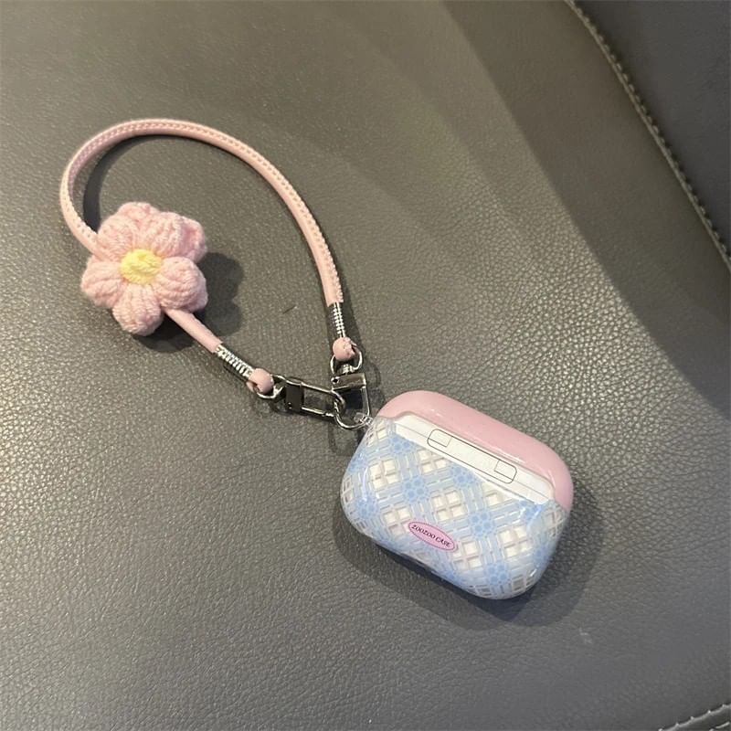 Plaid AirPods Earphone Case Skin / Strap / Set