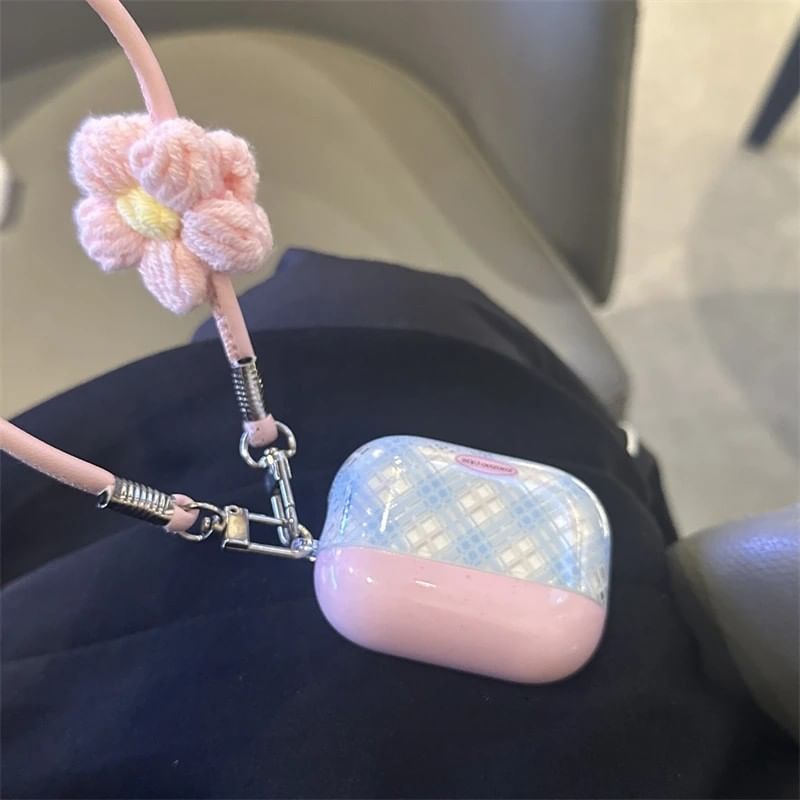 Plaid AirPods Earphone Case Skin / Strap / Set