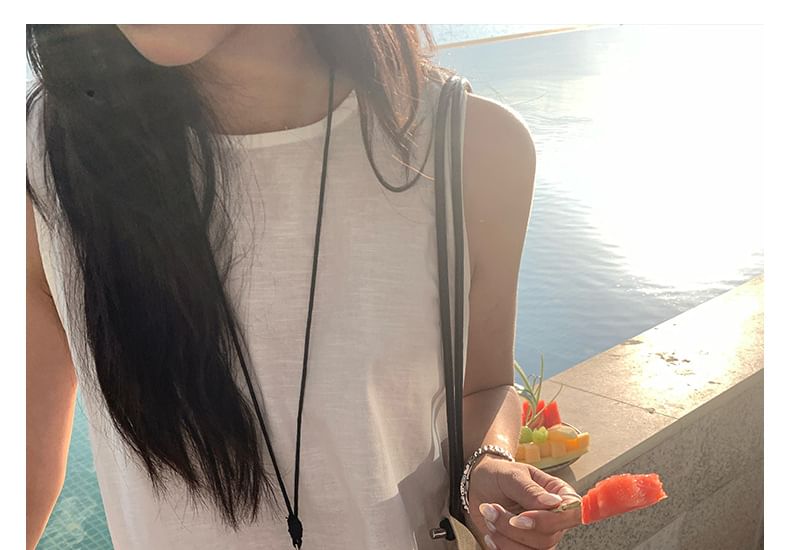V-Neck Plain Sleeveless Top