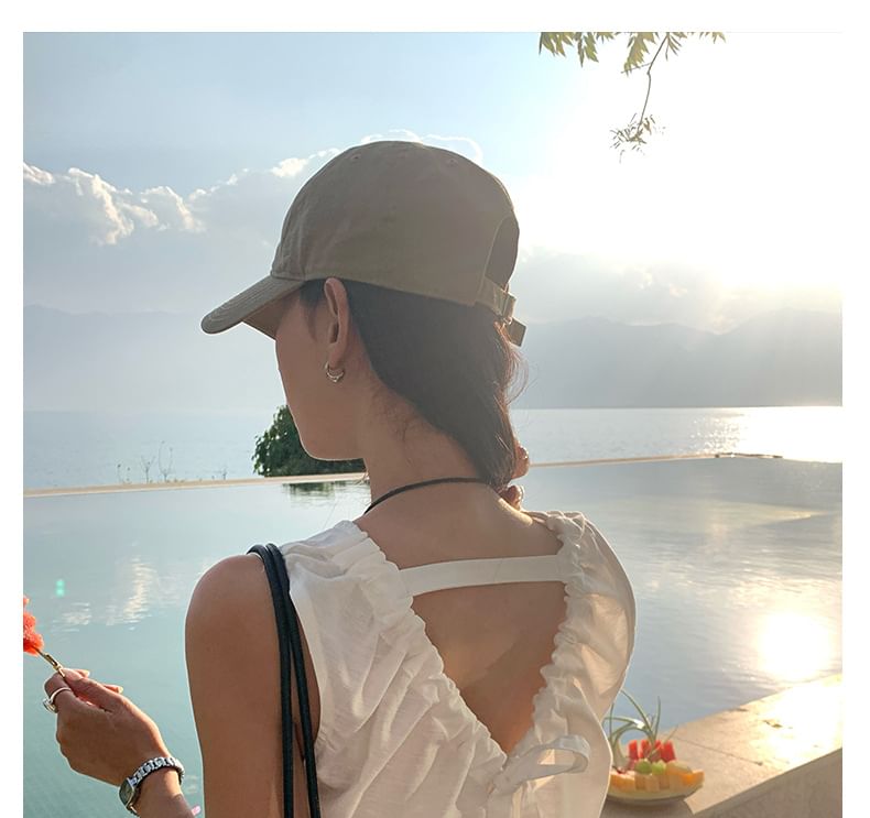 V-Neck Plain Sleeveless Top