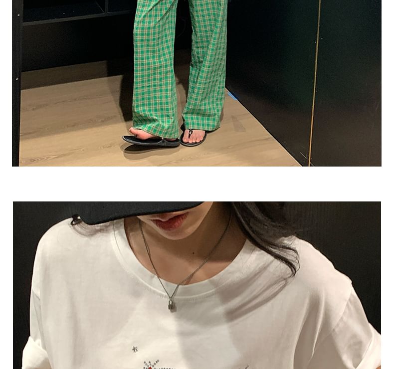 Rhinestone Crewneck Short-Sleeved Tee