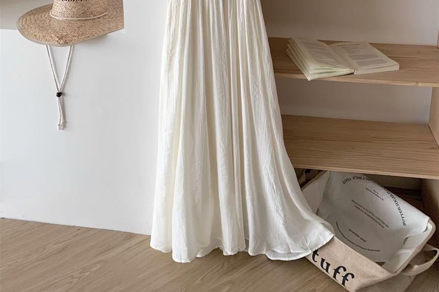 Black Halter Ruched A-Line Maxi Dress - Altfashion Shop