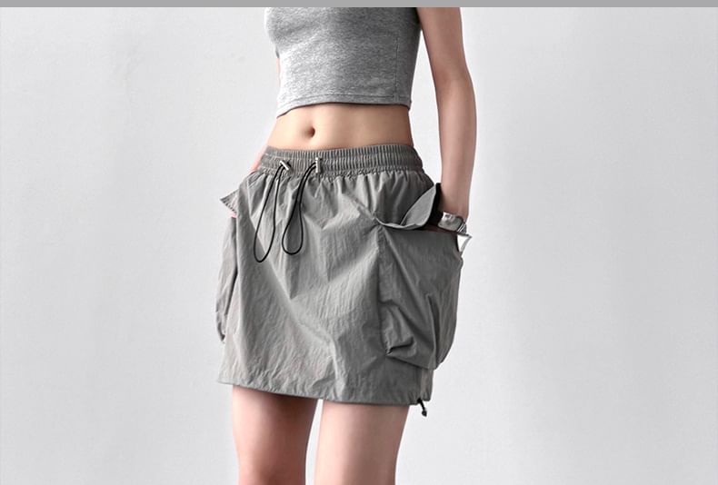 Low Rise Cargo Mini A-Line Skirt