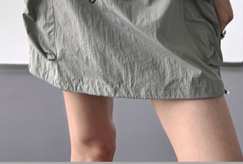 Low Rise Cargo Mini A-Line Skirt