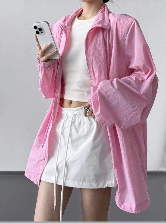 Plain Zip-Up Jacket