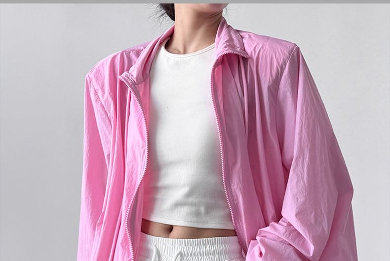 Plain Zip-Up Jacket