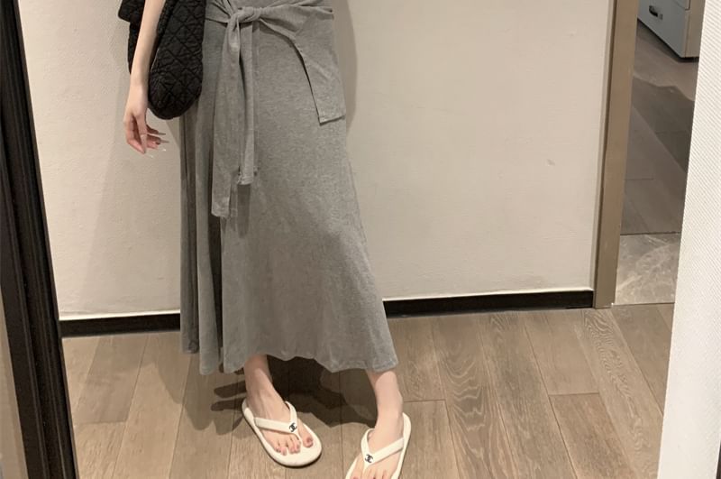 Striped V-Neck Spaghetti Strap Maxi A-Line Dress - Altfashion Shop