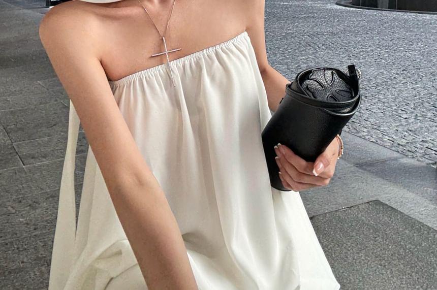 Bubble Tube Top and Fishtail Maxi Skirt with Strapless Design