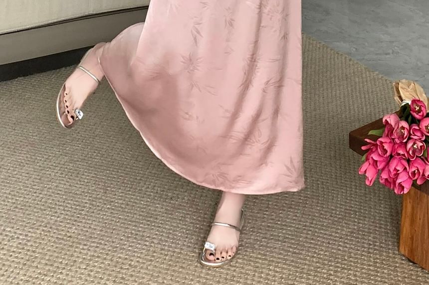 Jacquard High Waist Maxi A-Line Skirt