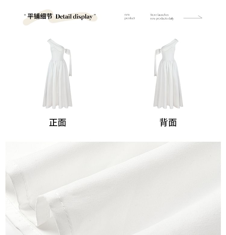 Black One Shoulder Gathered Maxi A-Line Dress - Altfashion Shop