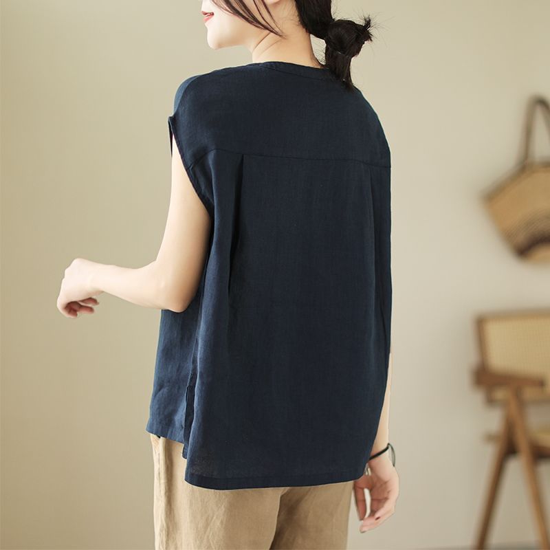Crewneck Plain Sleeveless Top