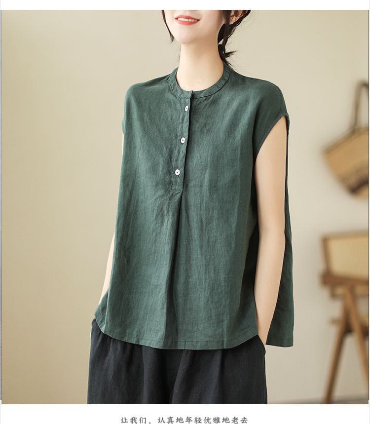 Crewneck Plain Sleeveless Top