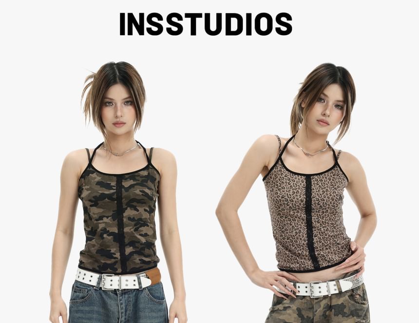 Halter Top with Lace Trim