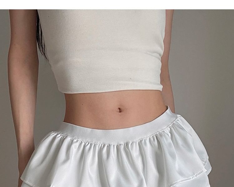 Layered Frill Low Rise Mini Skirt