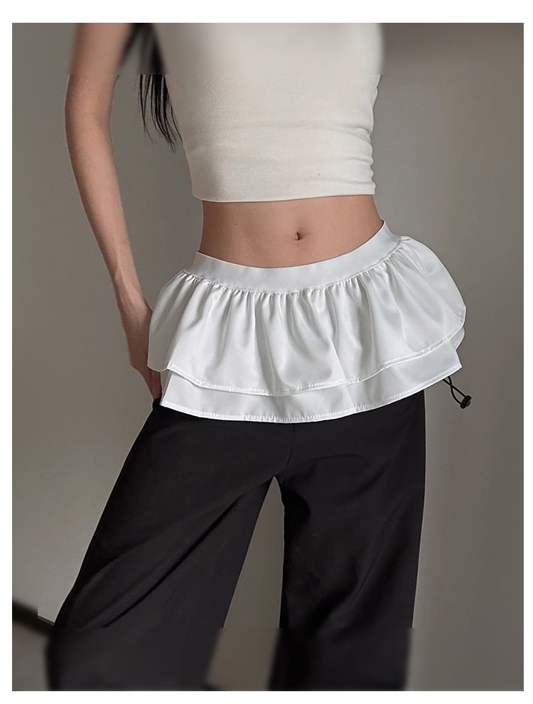 Layered Frill Low Rise Mini Skirt