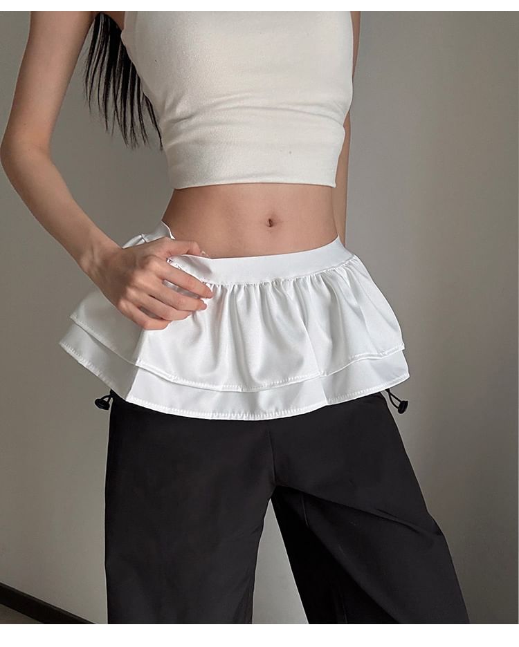 Layered Frill Low Rise Mini Skirt