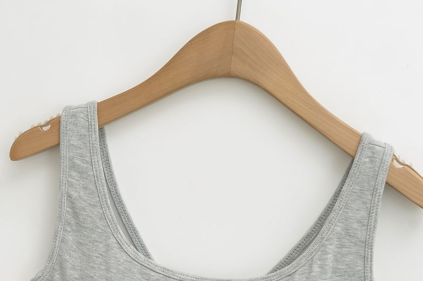 Plain Scoop-Neck Bodysuit Blouse