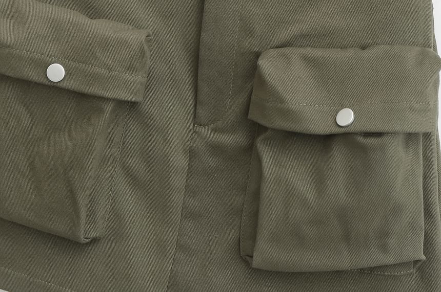 Pocket Detail Mini A-Line Skirt with High Waist