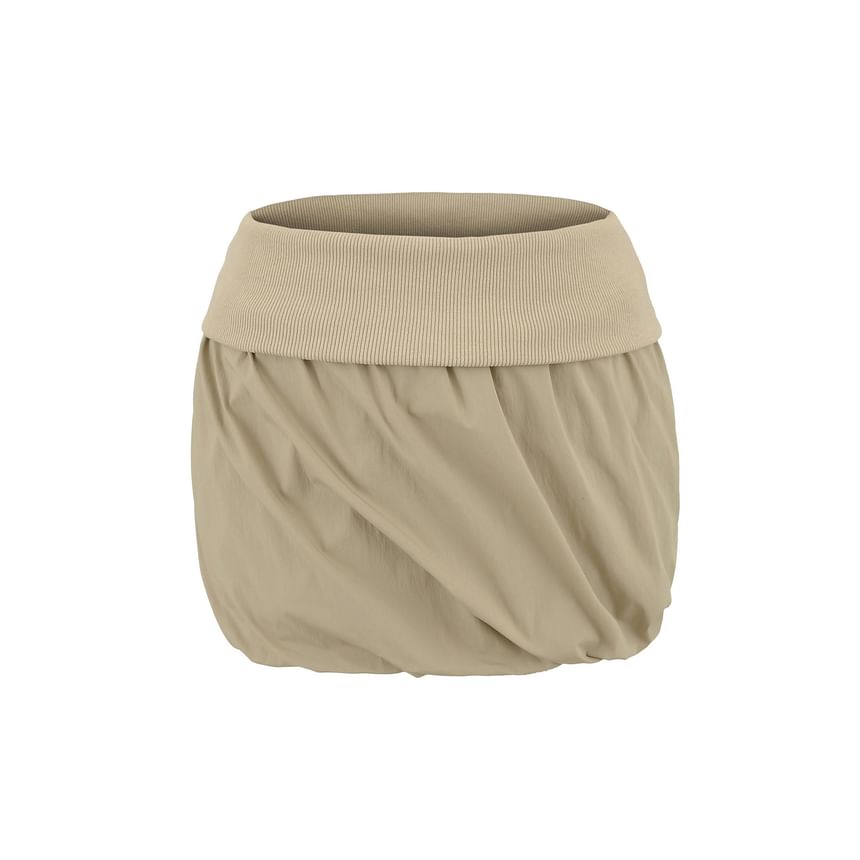 Ruched Mini Pencil Skirt with High Rise Waist