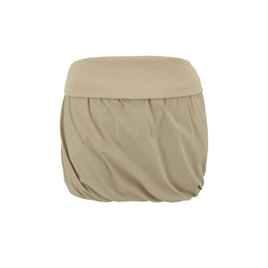 Ruched Mini Pencil Skirt with High Rise Waist