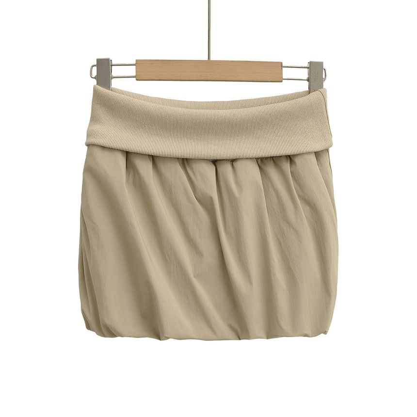 Ruched Mini Pencil Skirt with High Rise Waist