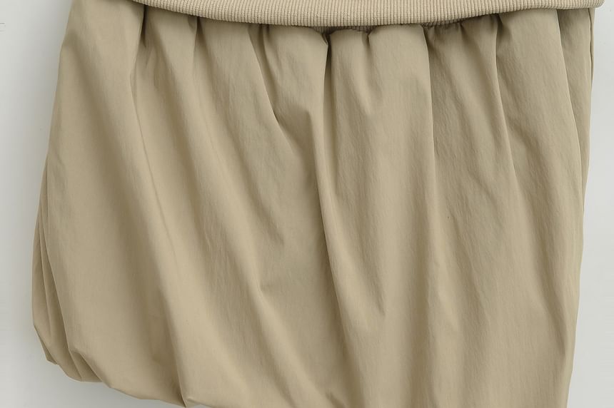 Ruched Mini Pencil Skirt with High Rise Waist