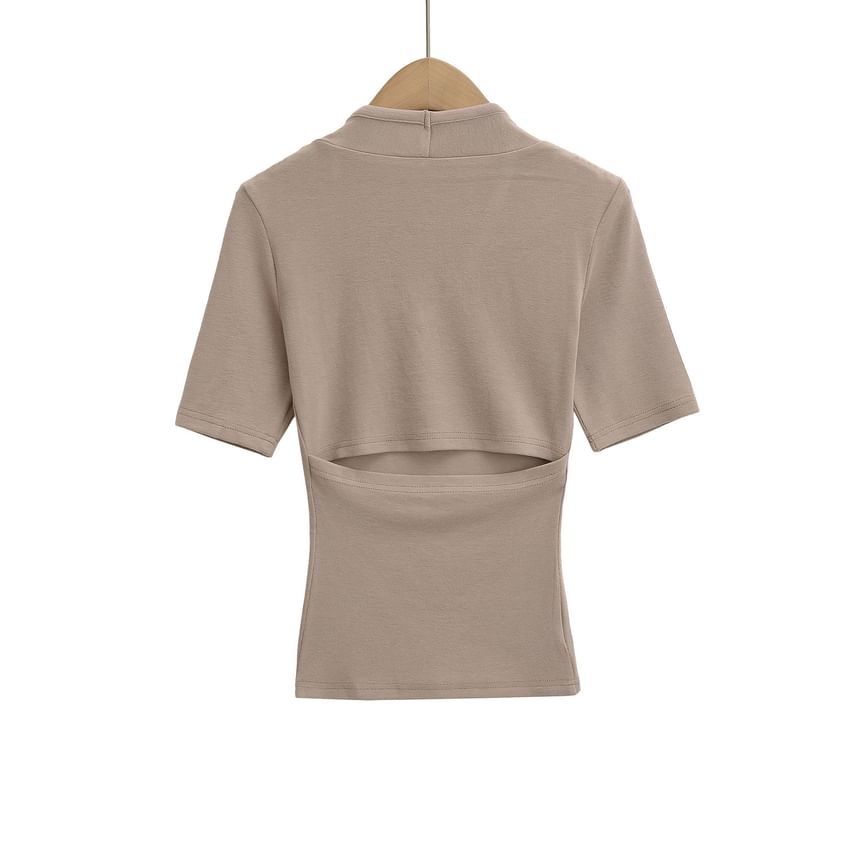 V-Neck Plain Short-Sleeved Tee