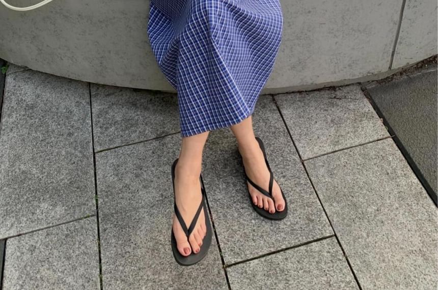 Plaid Ruffle Trim Midi A-Line Skirt with High Rise