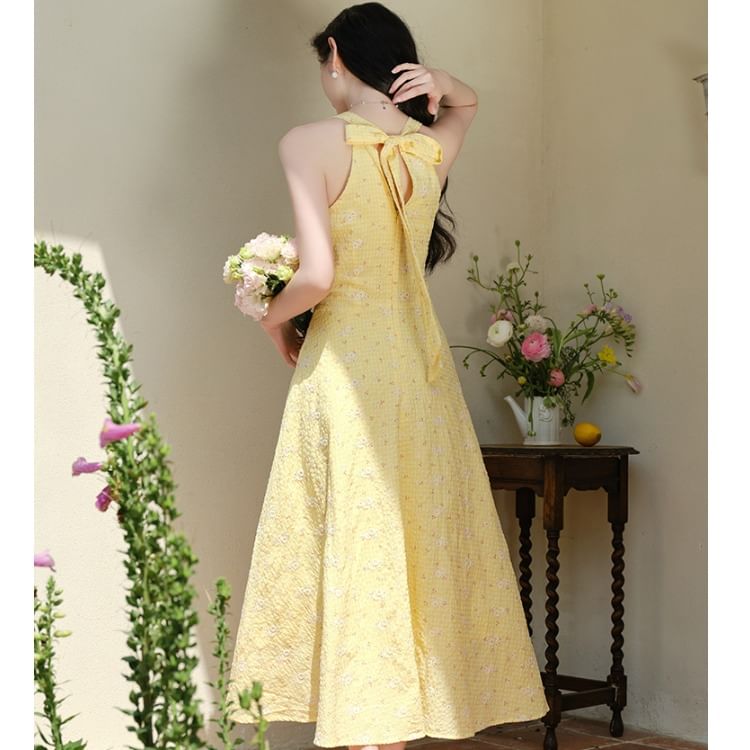 Black Sleeveless V-Neck A-Line Maxi Dress with Cardigan - Altfashion Shop