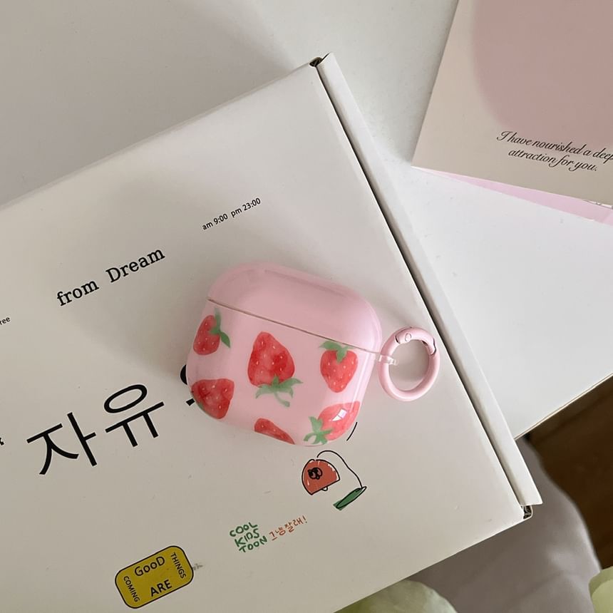 Strawberry Print AirPods Earphone Case Skin