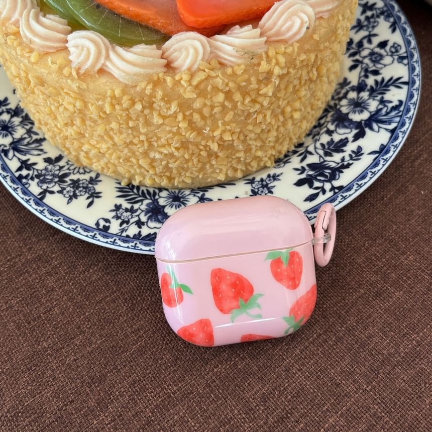 Strawberry Print AirPods Earphone Case Skin