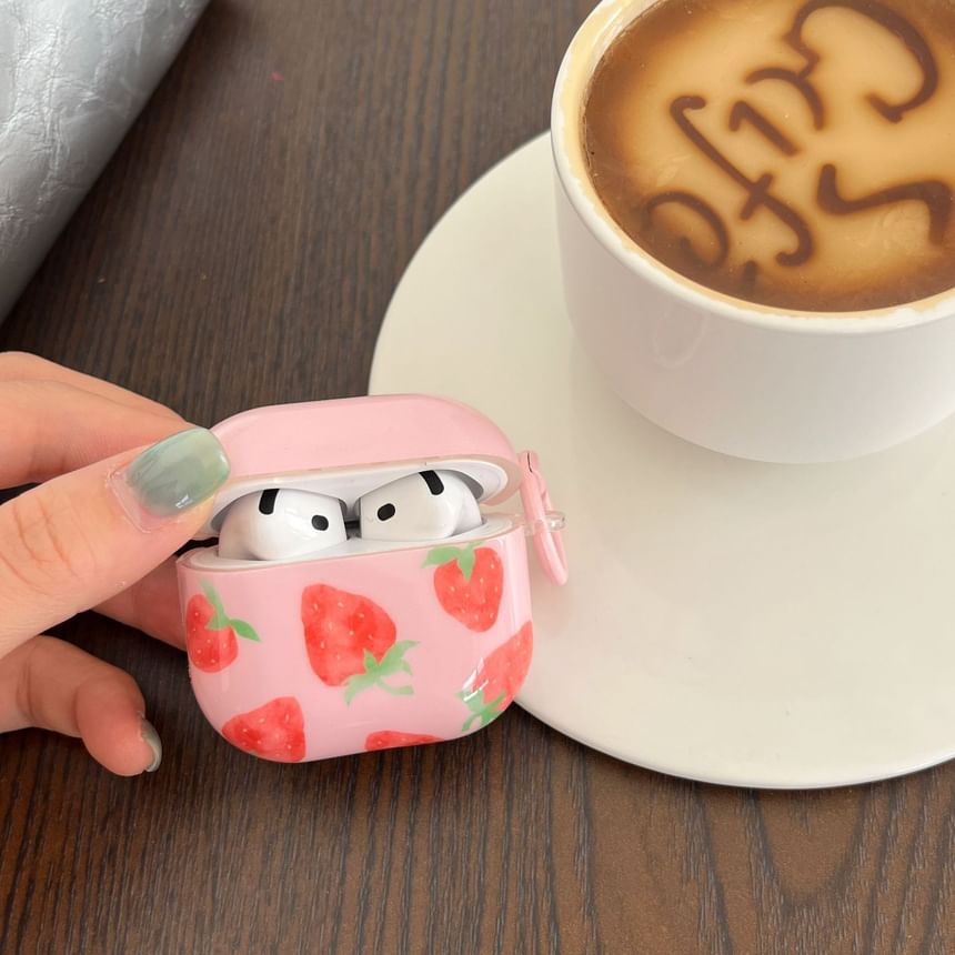 Strawberry Print AirPods Earphone Case Skin