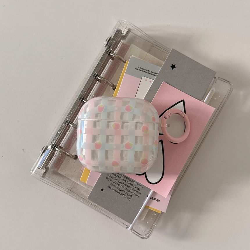 Strawberry Print AirPods Earphone Case Skin / Charm / Set