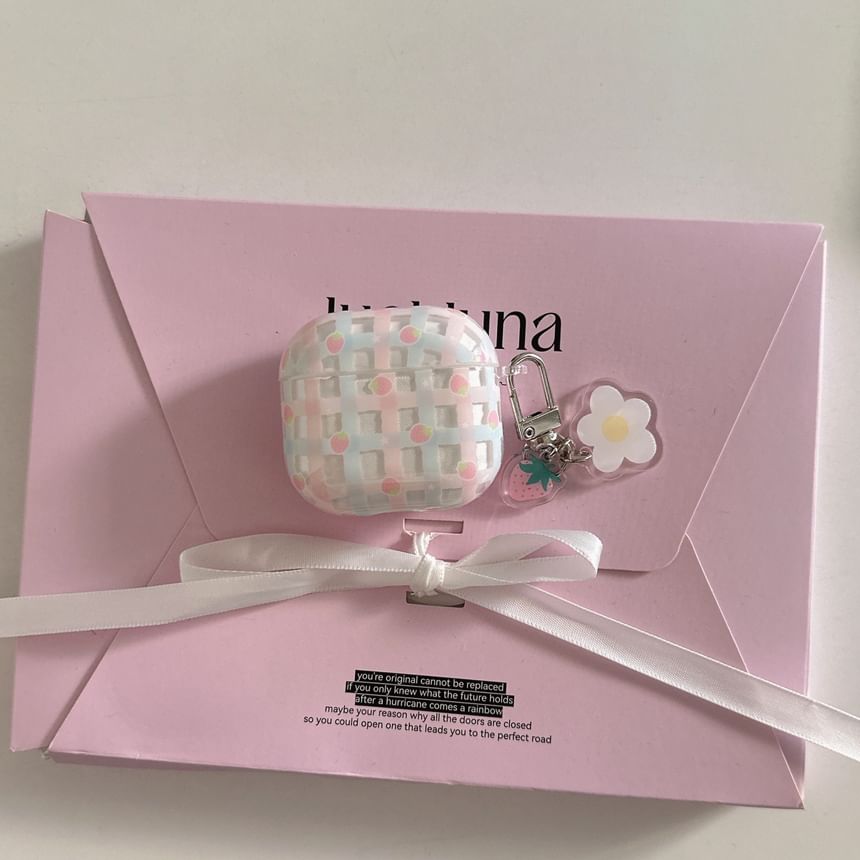 Strawberry Print AirPods Earphone Case Skin / Charm / Set