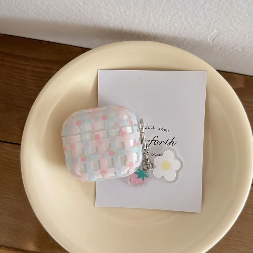 Strawberry Print AirPods Earphone Case Skin / Charm / Set