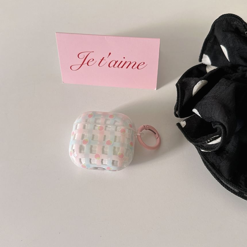 Strawberry Print AirPods Earphone Case Skin / Charm / Set