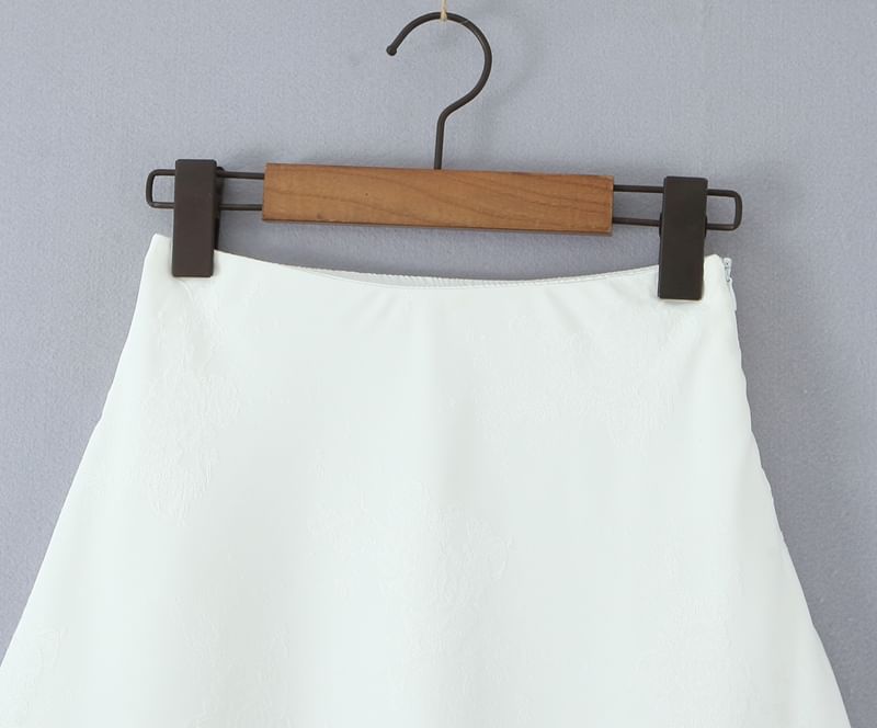 Jacquard High Rise Mini A-Line Skirt