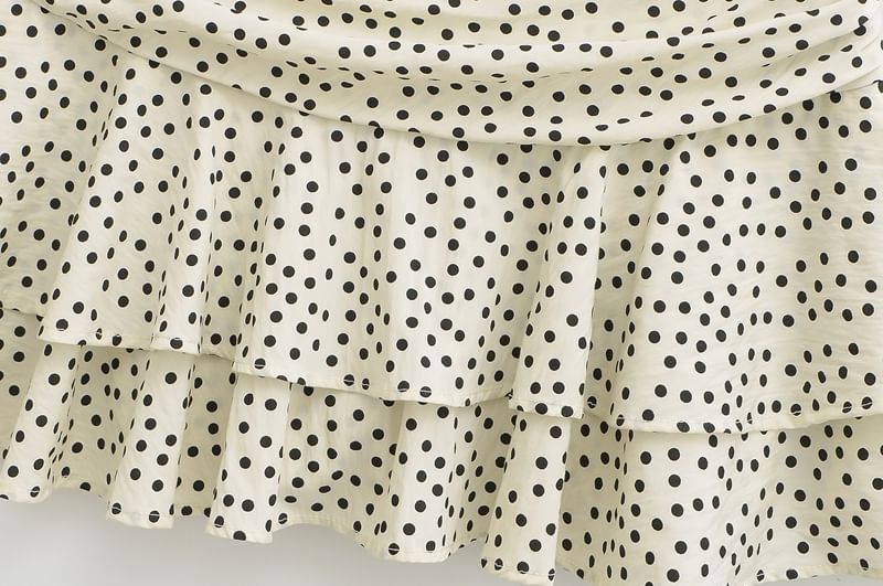 Ruched Ruffle High Waist Mini A-Line Skirt