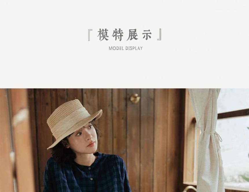 Plaid Short-Sleeve Shirt Maxi Dress - Altfashion Shop