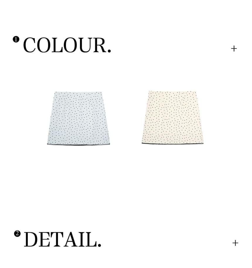Dotted Contrast Lace Trim Mini A-Line Skirt High Rise