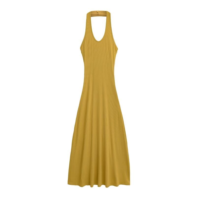 Black Halter Scoop Neck A-Line Maxi Dress - Altfashion Shop