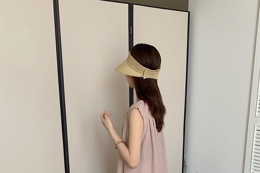 Round-Neck Sleeveless Plain Top