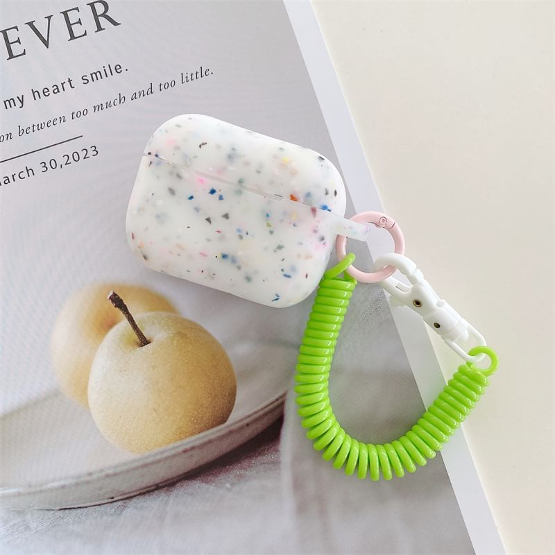 Splattered Fluorescent Apple AirPods / Pro Earphone Case Skin with Coil Strap
