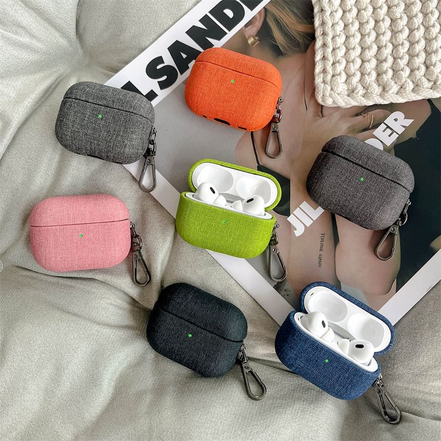Plain Fabric Apple AirPods / Pro Earphone Case Skin