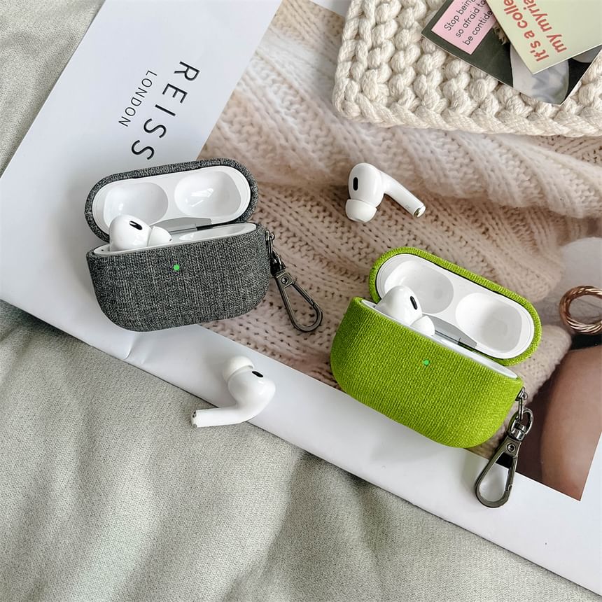 Plain Fabric Apple AirPods / Pro Earphone Case Skin